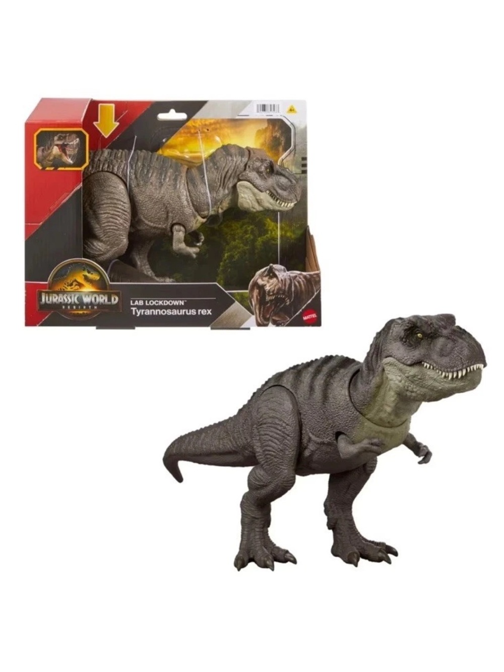 Mattel Jurassic World Gray Tyrannosaurus Rex Action Figure T REX 18 inch